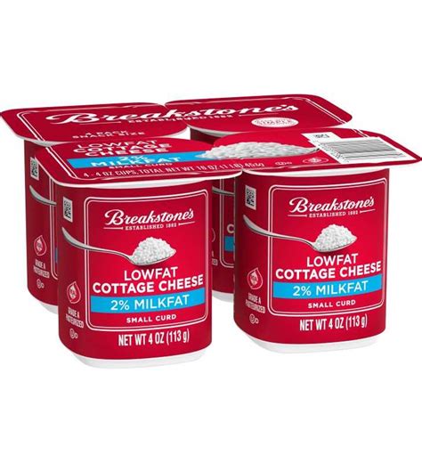 Breakstone S Small Curd 2 Milkfat Lowfat Cottage Cheese 4 Ct 16 0 Oz Blister Pack