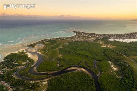 Aerial View Of Porto De Galinhas At Sunset