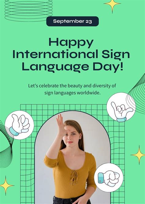 international sign language day piktochart