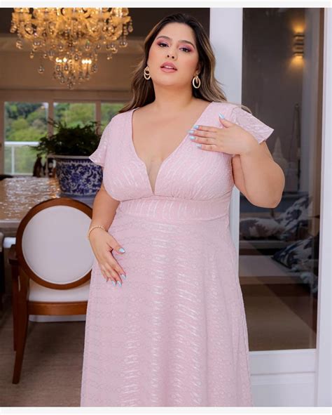 Riachuelo Vestido Plus Size Longo Eduarda Louvre Allmaria