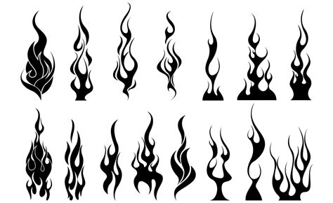 Flames Vector Pack Flame Tattoos Fire Tattoo Drawing Flames