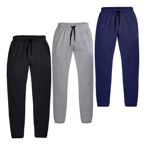 Kit 3 Calças Moletom Masculinas Jogger Slim Fit Athletix MercadoLivre