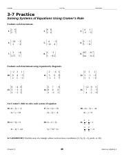 Solving Systems Of Equations Using Cramer S Rule Practice And Course