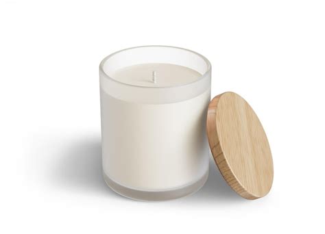 Premium Photo Minimalist Candle Mockup Frosted Glass Candle Jar With