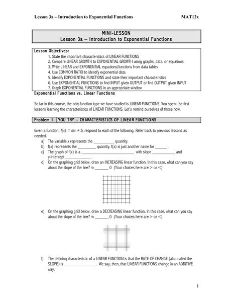 Introduction To Exponential Functions Lesson Plan For 8th 10th Grade Lesson Planet