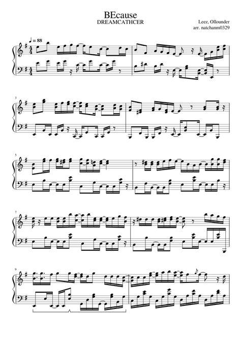 Because Dreamcatcher Sheet Music For Piano Solo