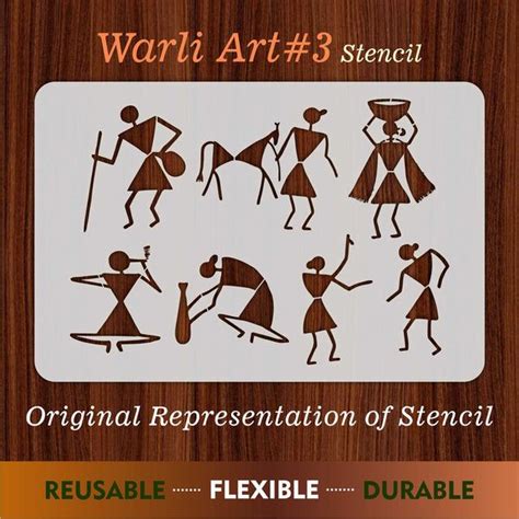 Warli And Ancient Art Reusable Stencil For Canvas And Wall Painting