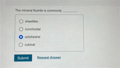 Solved The Mineral Fluorite Is Commonly Sheetlike Conchoidal Chegg