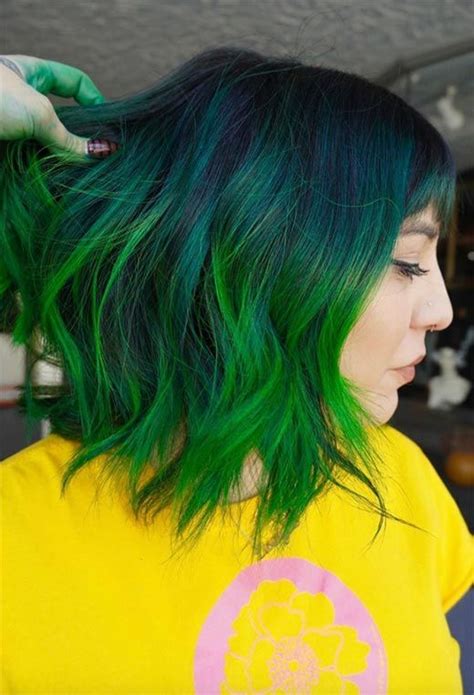 63 Offbeat Green Hair Color Ideas In 2020 Green Hair Dye Kits To Try