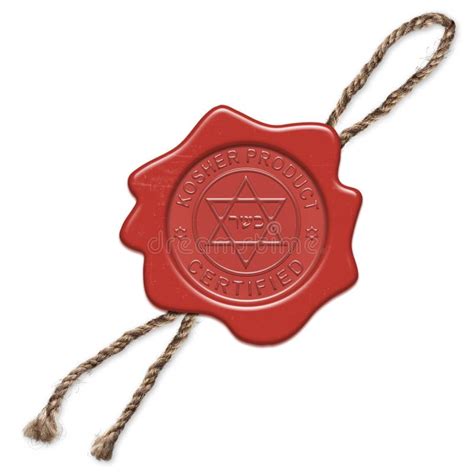 Red Wax Seal Stamp With Signs Inside Kosher Product Certified The