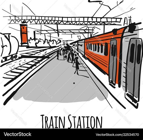 Railway Station Drawing