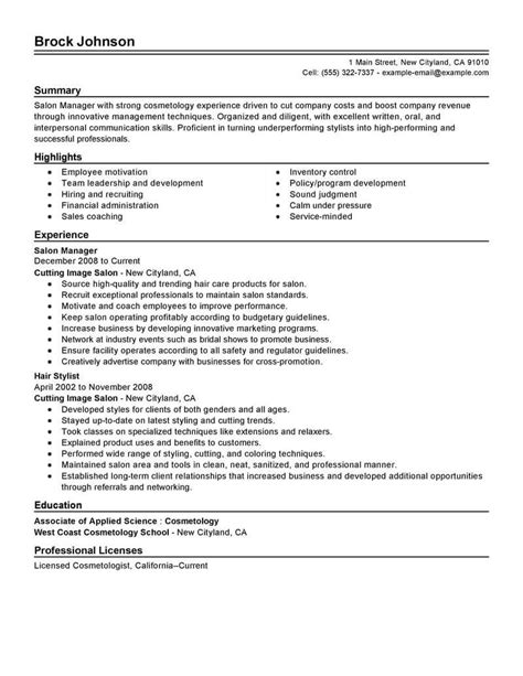 Hair Salon Manager Resume ElsieArrington Blog