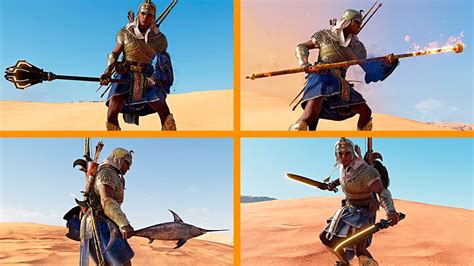 Assassins Creed Origins All Legendary Melee Weapons In 4k Showcase