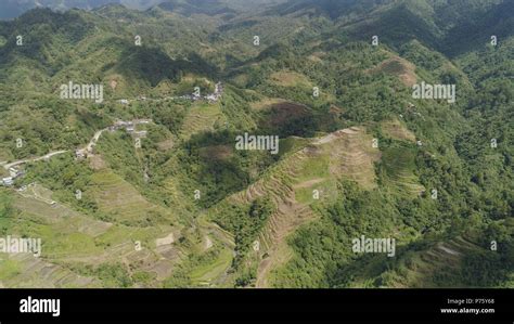 Aerial View Of Rice Terraces On The Slopes Of The Mountains Banaue