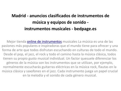 PPT Madrid anuncios clasificados de instrumentos de música