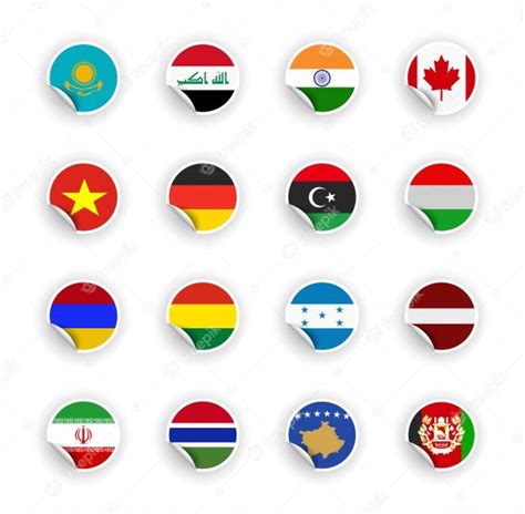 Premium Vector | Set of country flag in stickers