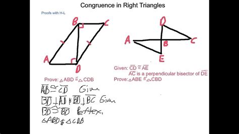 Geometry 4 6 Congruence In Right Triangles Youtube