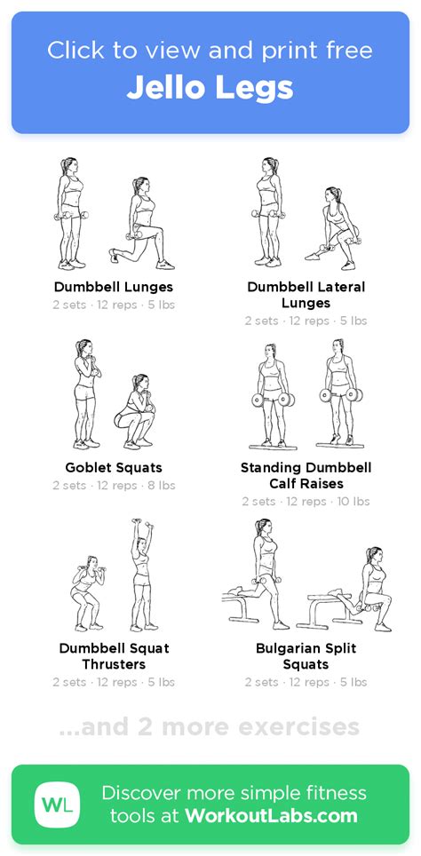 Jello Legs Click To View And Print This Illustrated Exercise Plan