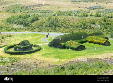 Historic Longhouse Pjodveldisbaer Iceland Stock Photo Alamy