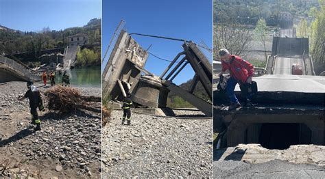 Albiano Magra crolla ponte tremendo boato giù due furgoni Aperta un