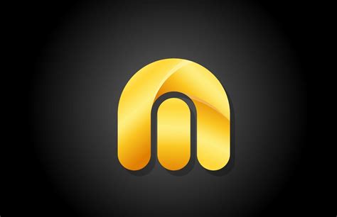 gold golden gradient logo m alphabet letter design icon for company ...