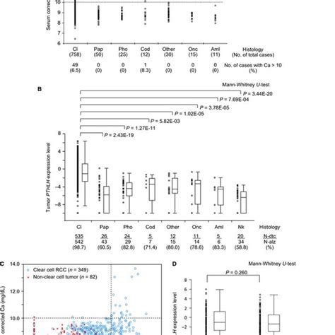 A Corrected Serum Calcium Values According To Renal Tumor Histologic Download Scientific