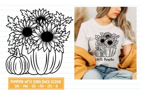 Fall Svg Pumpkin With Sunflower Svg Graphic By Dakhashop Creative