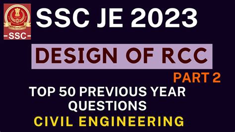 Ssc Je Design Of Rcc Top Previous Year Questions Tamil