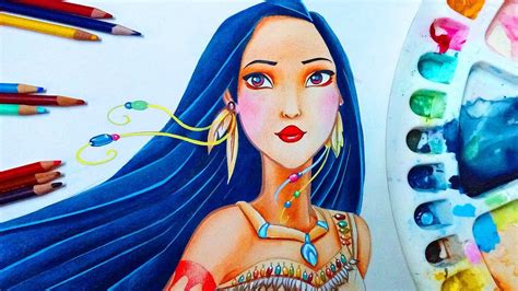 Disney Princess Pocahontas Drawing Tutorial Youtube