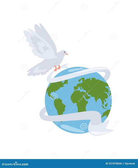 World with peace dove sign stock vector. Illustration of vector - 321878046