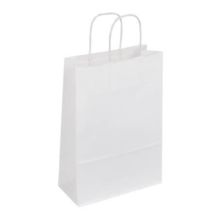 Sac Kraft Blanc Poign Es Torsad Es Carton Service