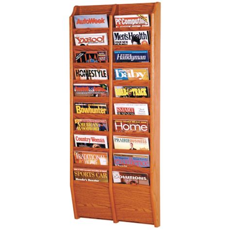 Magazine Displays Wooden Mallet Oak Magazine Wall Display Pocket