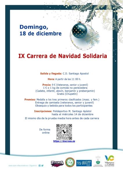 Carrera Solidaria Navidad Villanueva Adultos Reto