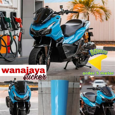 Jual STIKER SKOTLET MOTOR WARNA BIRU MUDA SKOTLET BIRU MUDA GLOSSY