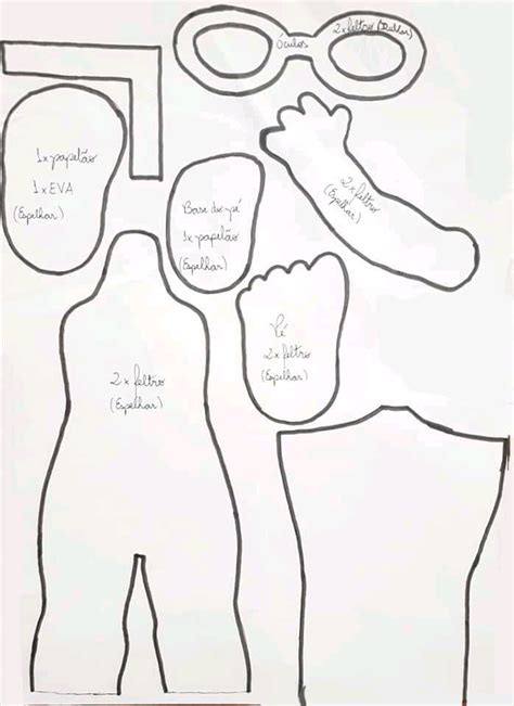 Molde De Boneca Para Imprimir Em Feltro Ver E Fazer