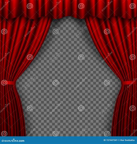 Red Stage Curtain Theatre Curtains On Transparent Background Stock