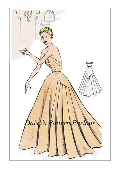 Vintage Sewing Pattern Dress Ball Gown Evening Eclair Coupe Etsy