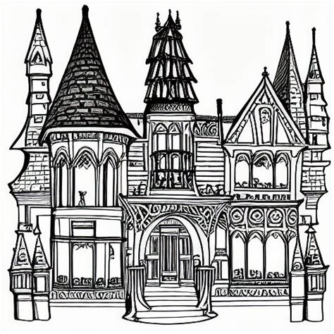 Gothic Mansion Gargoyle Drawing · Creative Fabrica