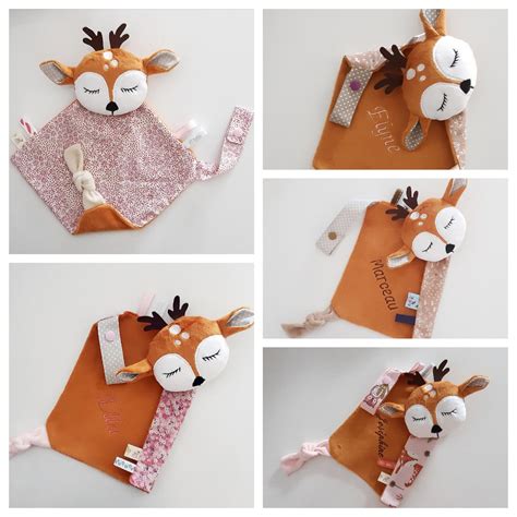 Doudou Biche Faon Cr Ation Artisanale Fait Main Etsy