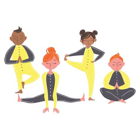 Yoga Kinderen Conceptkinderen Van Verschillend Huid Kleur En