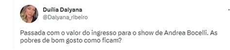 Andrea Bocelli Viraliza Por Cobrar Mais Que Sal Rio M Nimo Em Ingresso