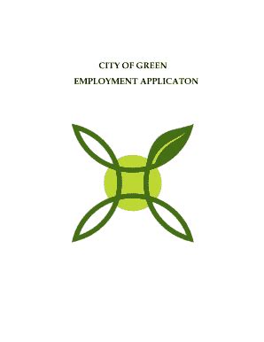 Fillable Online Employment Applicaton City Of Green Employment Fax