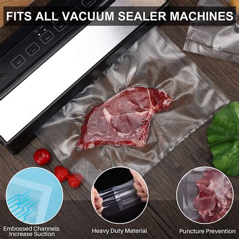 100 500 Quart Vacuum Sealer Bags 8x12 6x10 Embossed Food Saver Storage Package Ebay