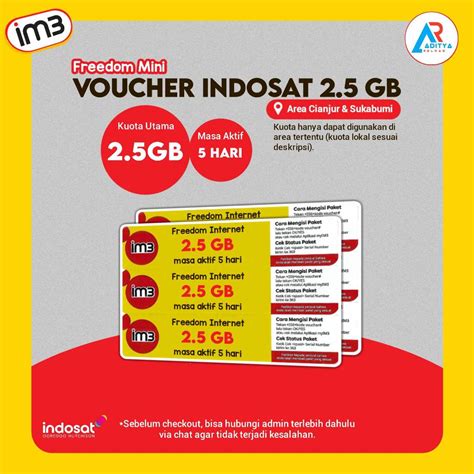 Jual Voucher Indosat Freedom Mini 2 5GB 5Hari Lokal Cianjur Sukabumi