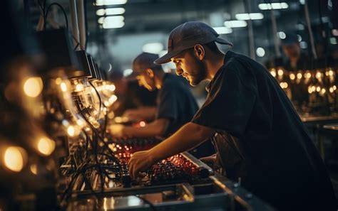 premium ai image factory workers maintain quality standards