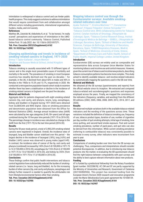 Pdf Changing Epidemiology And Trends In Incidence Of Smoking Related