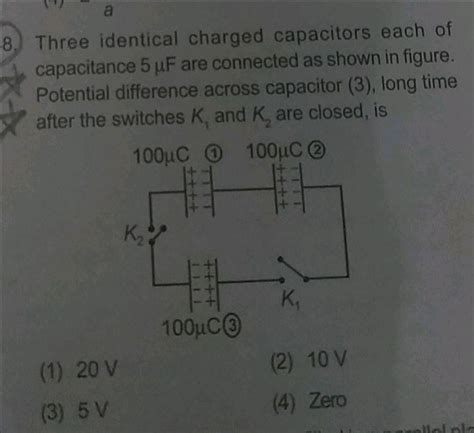 Three Identical Charged Capacitors Each Of Capacitance Muf Are Connected