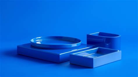 Premium Photo | Blue 3D geometric shapes on a blue background