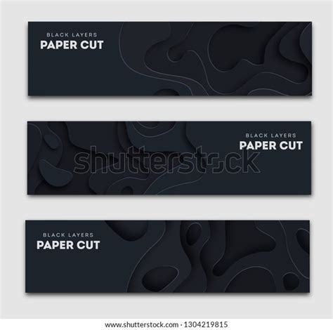 Horizontal Banners 3d Abstract Background White Stock Vector Royalty