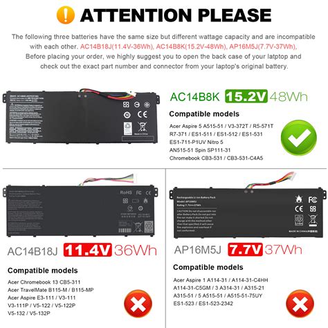 AC14B3K AC14B8K Battery For Acer Aspire R3 R3-131T R5-571T R5-571TG S14 ...